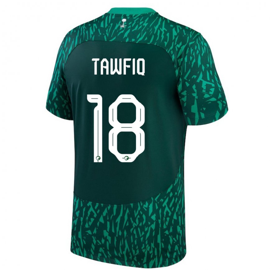 Niño Camiseta Arabia Saudita Saba Tawfiq #18 Verde Oscuro 2ª Equipación 22-24 México