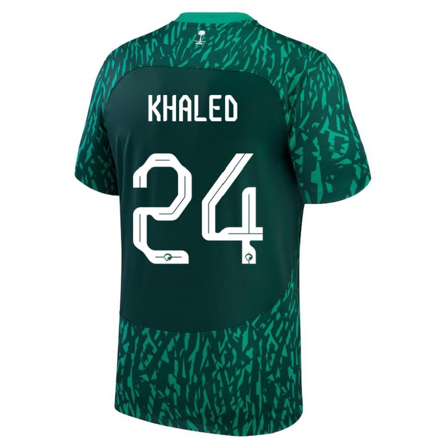 Niño Camiseta Arabia Saudita Atheer Khaled #24 Verde Oscuro 2ª Equipación 22-24 México