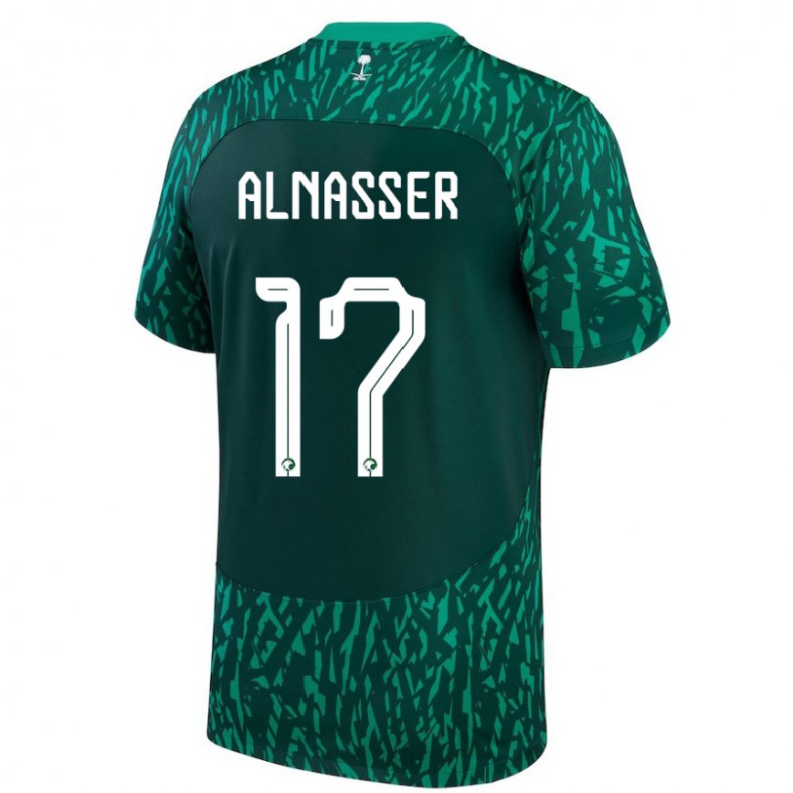 Niño Camiseta Arabia Saudita Saad Alnasser #17 Verde Oscuro 2ª Equipación 22-24 México