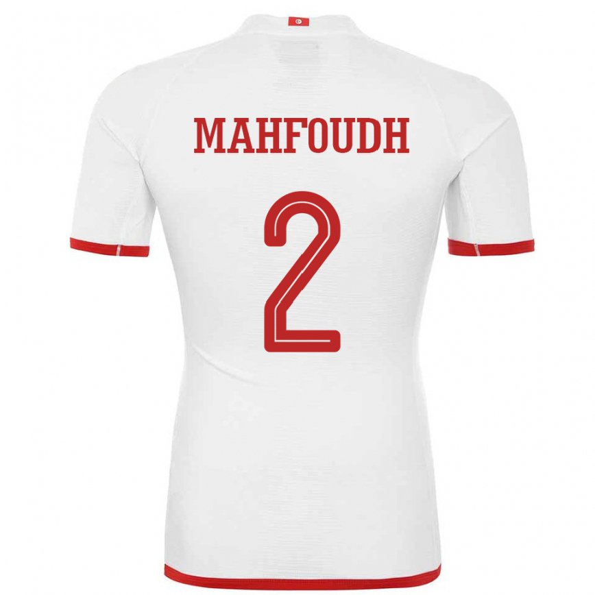 Niño Camiseta Túnez Dhikra Mahfoudh #2 Blanco 2ª Equipación 22-24 México