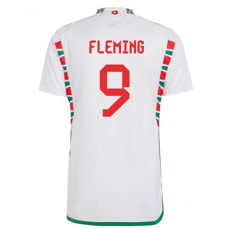 Niño Camiseta Gales Cole Fleming #9 Blanco 2ª Equipación 22-24 México