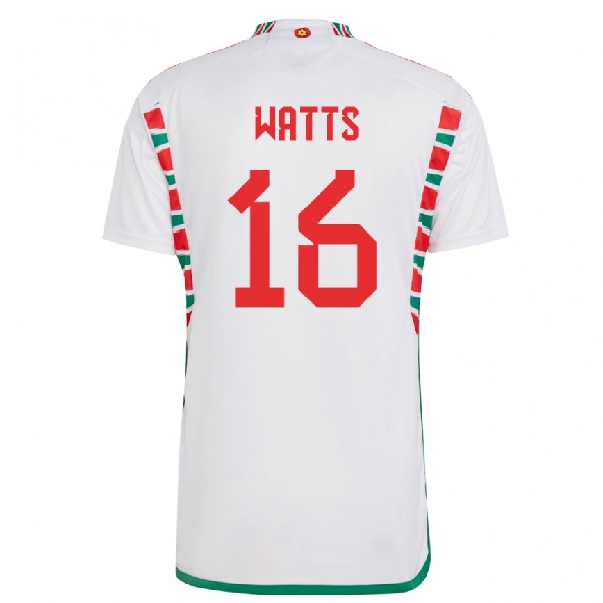 Niño Camiseta Gales Daniel Watts #16 Blanco 2ª Equipación 22-24 México