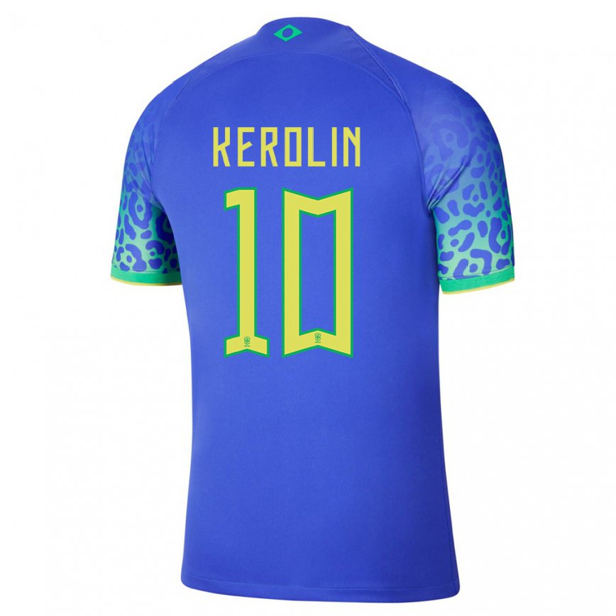 Niño Camiseta Brasil Kerolin Nicoli #10 Azul 2ª Equipación 22-24 México