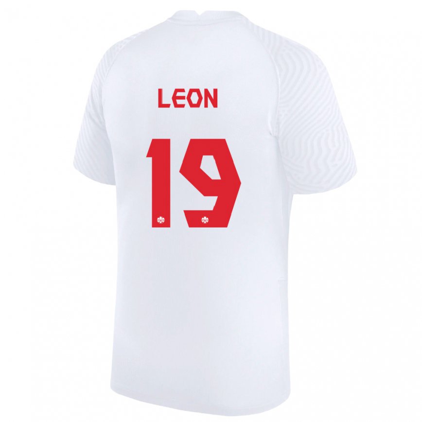 Niño Camiseta Canadá Adriana Leon #19 Blanco 2ª Equipación 22-24 México