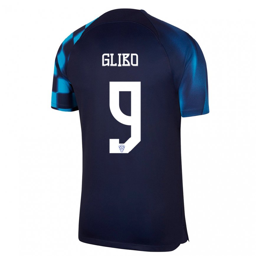 Niño Camiseta Croacia Andrea Glibo #9 Azul Oscuro 2ª Equipación 22-24 México
