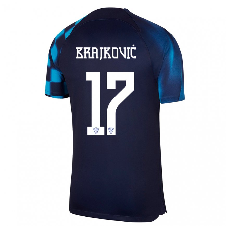 Niño Camiseta Croacia Roko Brajkovic #17 Azul Oscuro 2ª Equipación 22-24 México