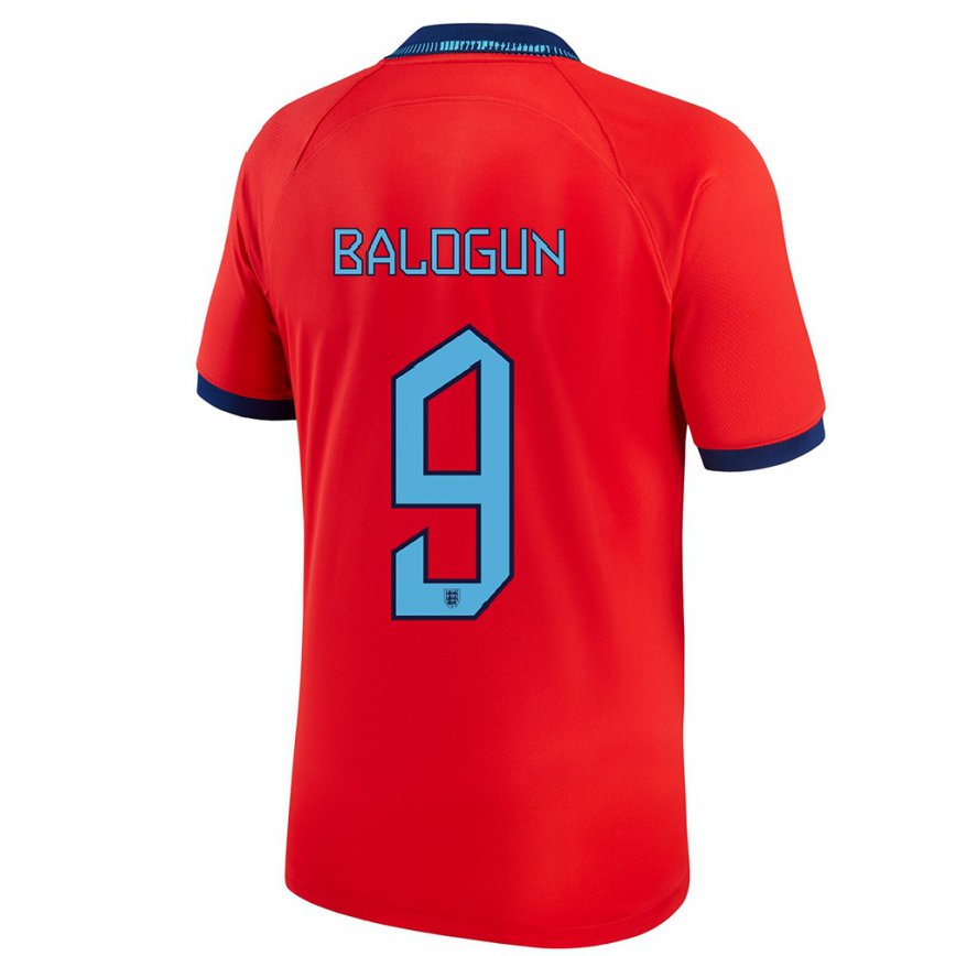 Niño Camiseta Inglaterra Folarin Balogun #9 Rojo 2ª Equipación 22-24 México