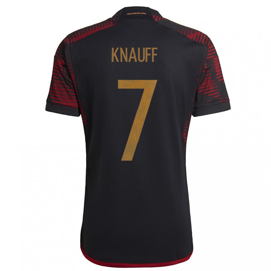 Niño Camiseta Alemania Ansgar Knauff #7 Granate Negro 2ª Equipación 22-24 México