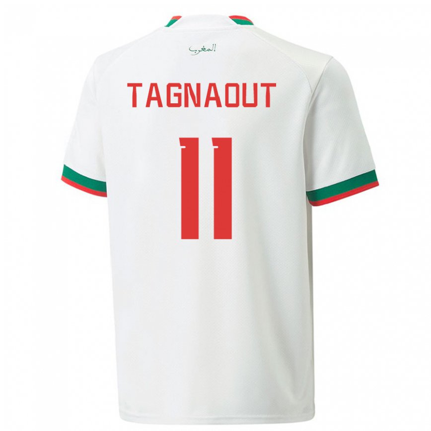 Niño Camiseta Marruecos Fatima Tagnaout #11 Blanco 2ª Equipación 22-24 México