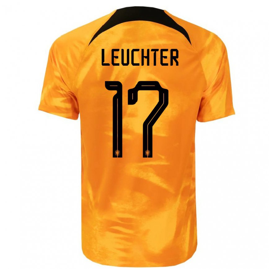Hombre Camiseta Países Bajos Romee Leuchter #17 Naranja Láser 1ª Equipación 22-24 México