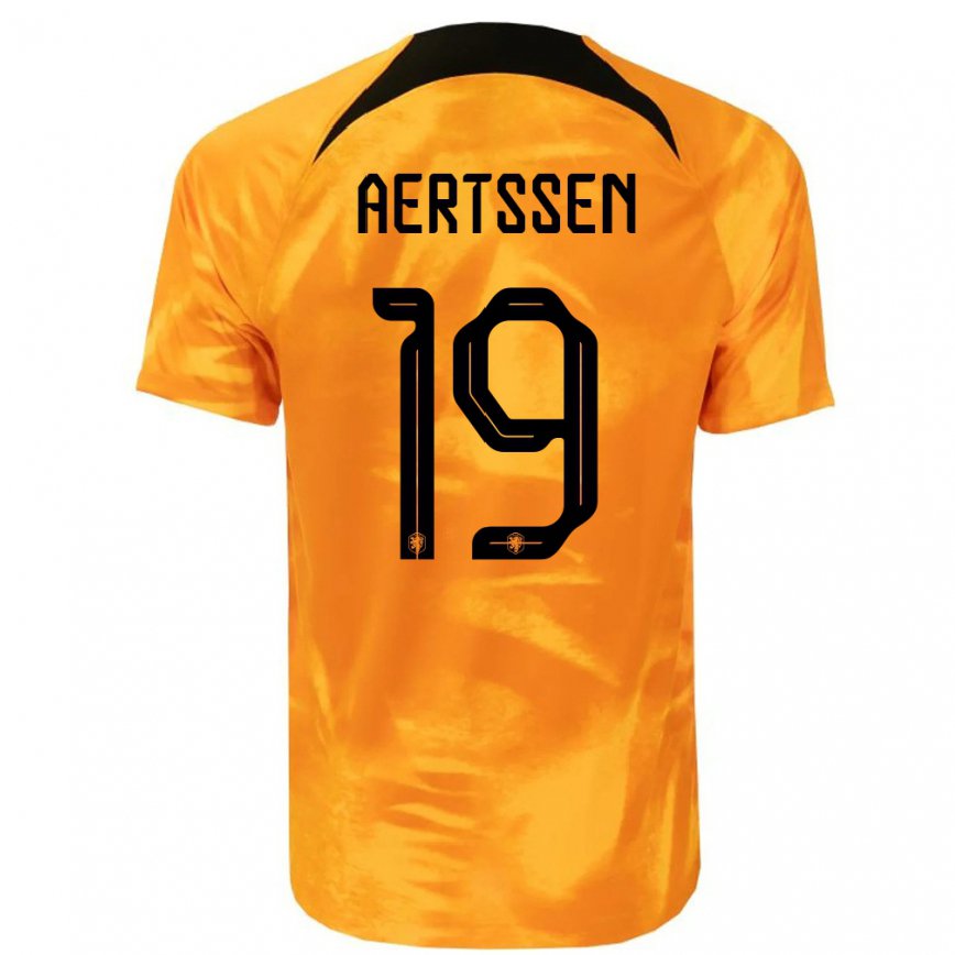 Hombre Camiseta Países Bajos Olivier Aertssen #19 Naranja Láser 1ª Equipación 22-24 México