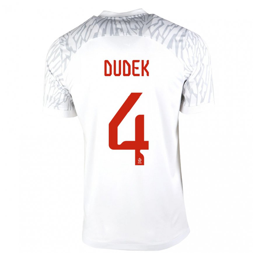 Hombre Camiseta Polonia Paulina Dudek #4 Blanco 1ª Equipación 22-24 México