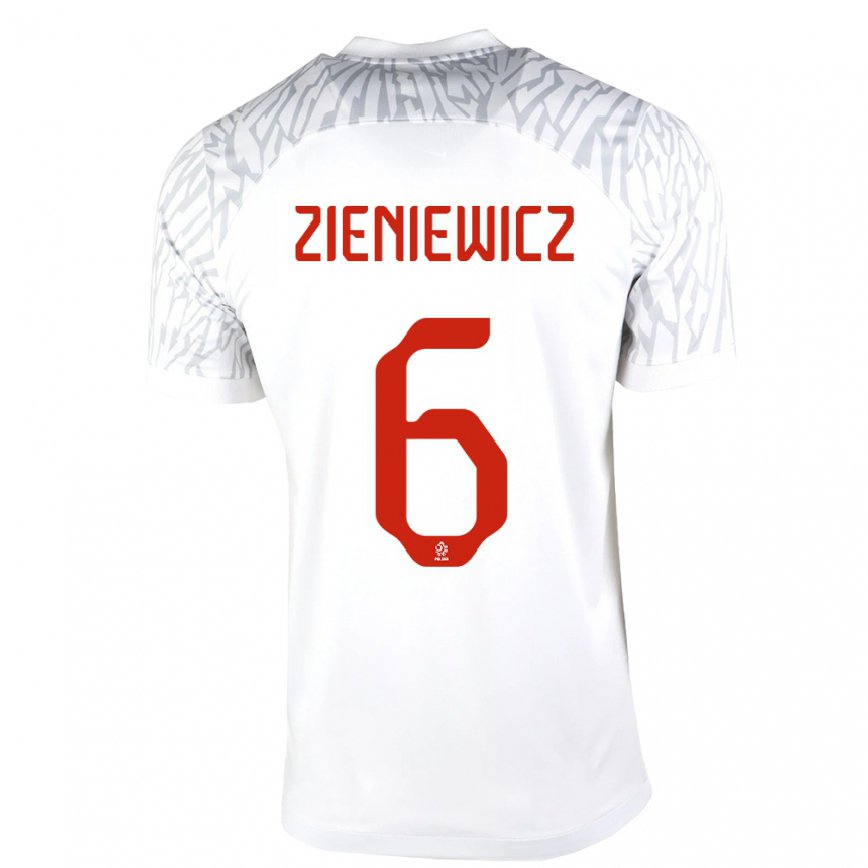 Hombre Camiseta Polonia Wiktoria Zieniewicz #6 Blanco 1ª Equipación 22-24 México