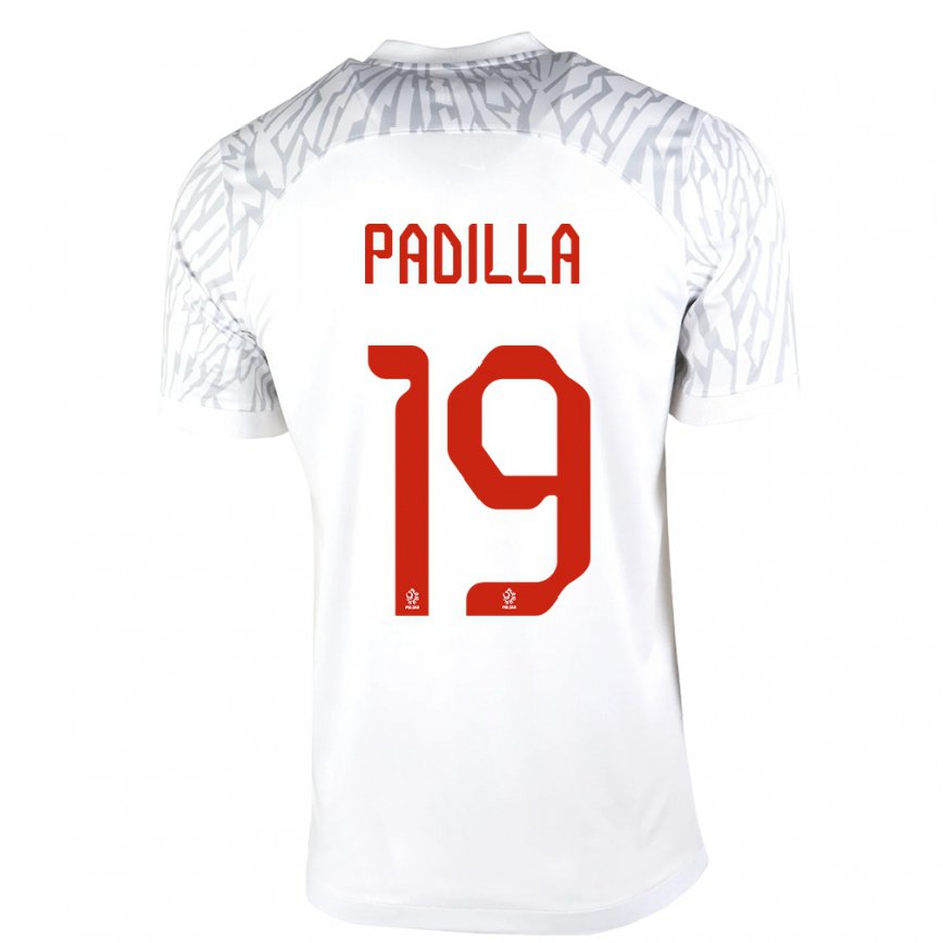 Hombre Camiseta Polonia Natalia Padilla #19 Blanco 1ª Equipación 22-24 México