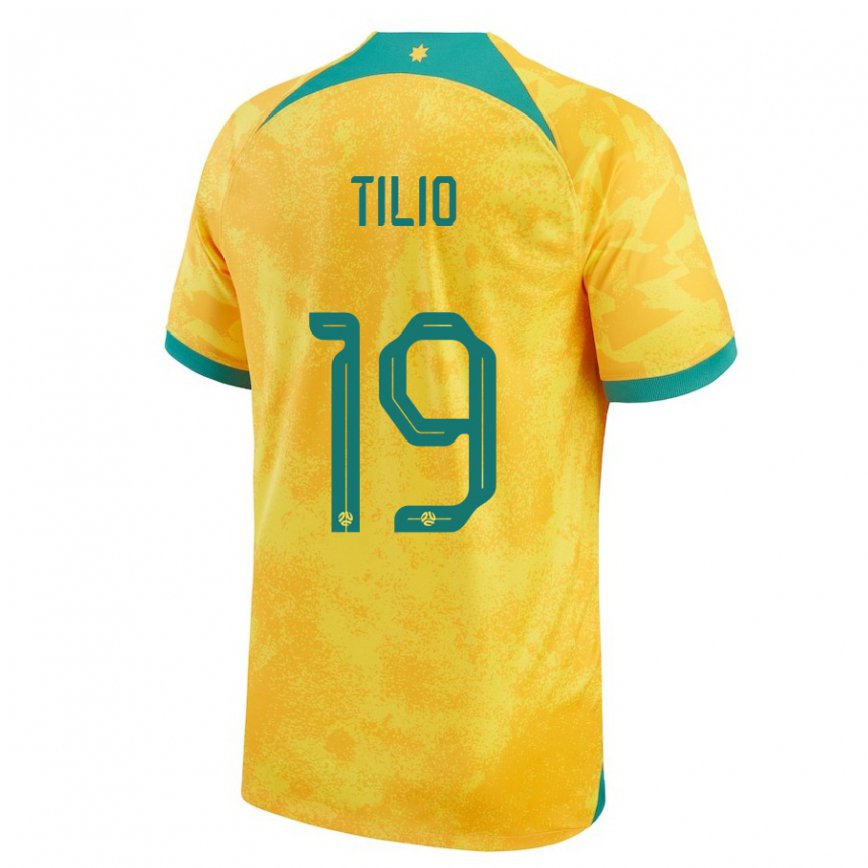 Hombre Camiseta Australia Marco Tilio #19 Dorado 1ª Equipación 22-24 México