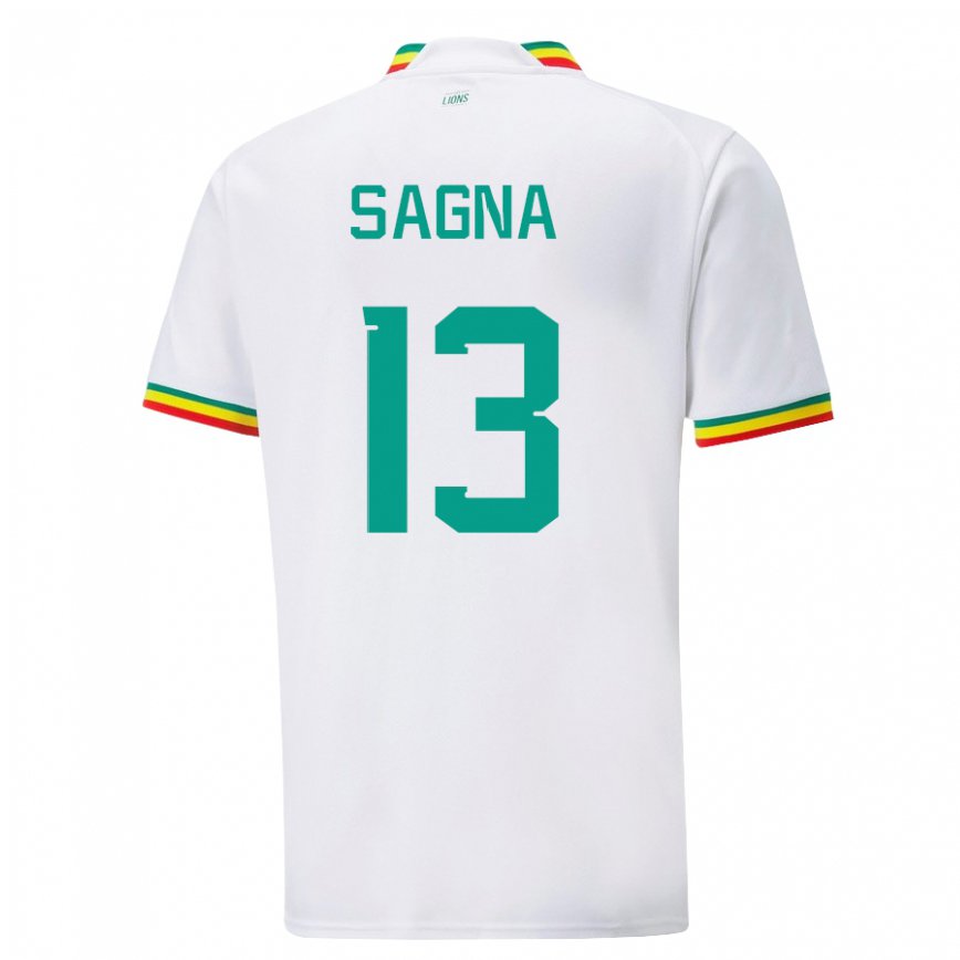 Hombre Camiseta Senegal Jeannette Sagna #13 Blanco 1ª Equipación 22-24 México