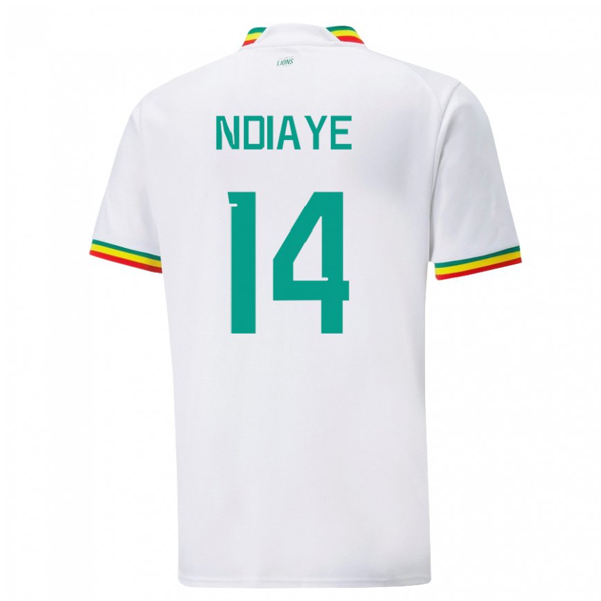 Hombre Camiseta Senegal Salimata Ndiaye #14 Blanco 1ª Equipación 22-24 México