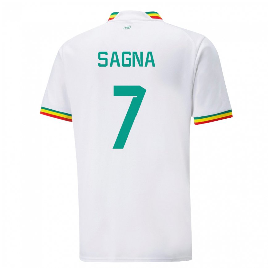 Hombre Camiseta Senegal Amadou Sagna #7 Blanco 1ª Equipación 22-24 México