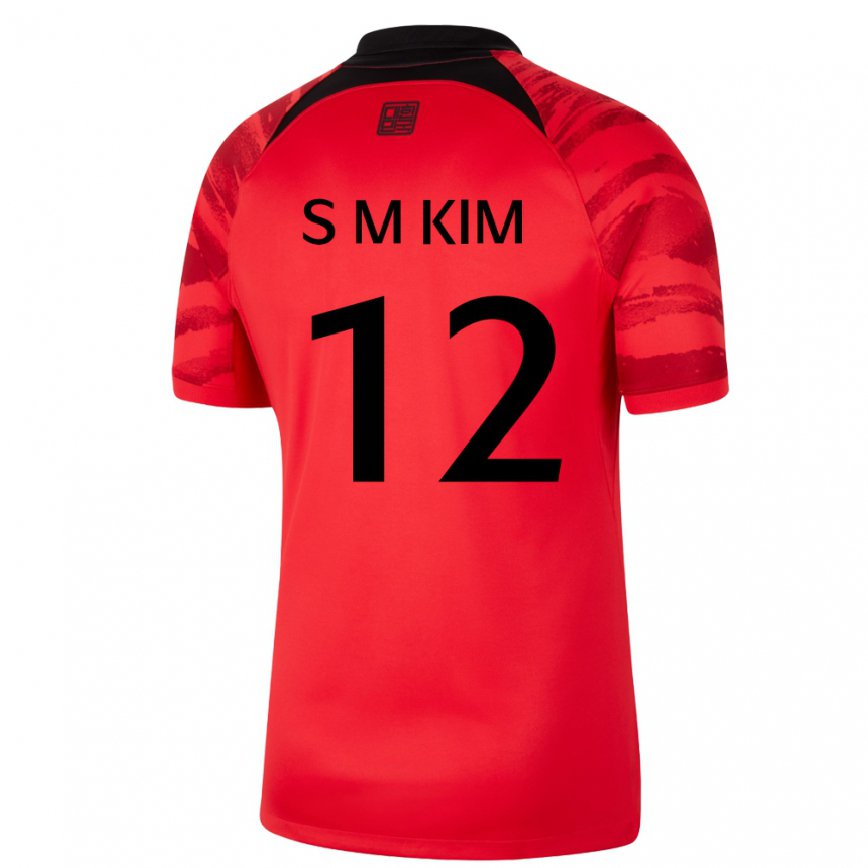 Hombre Camiseta Corea Del Sur Kim Seong Mi #12 Negro Rojo 1ª Equipación 22-24 México