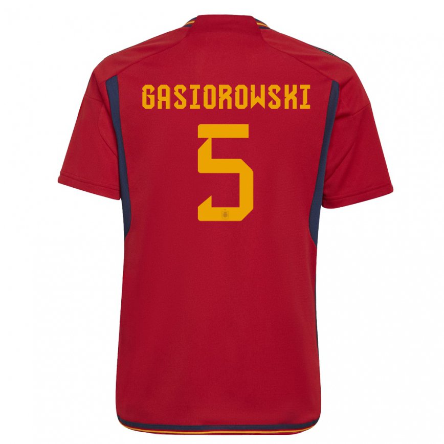 Hombre Camiseta España Yarek Gasiorowski #5 Rojo 1ª Equipación 22-24 México