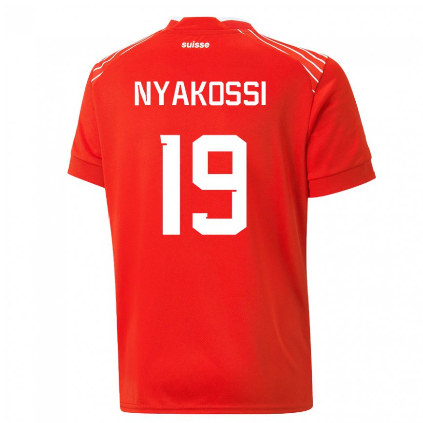 Hombre Camiseta Suiza Roggerio Nyakossi #19 Rojo 1ª Equipación 22-24 México