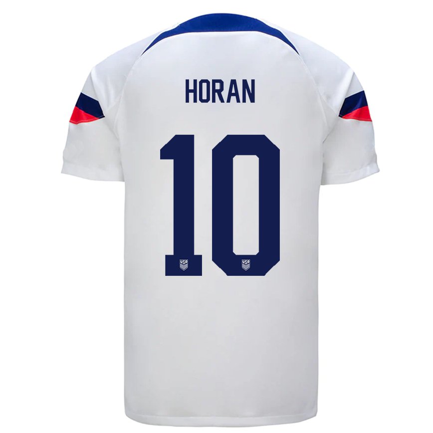 Hombre Camiseta Estados Unidos Lindsey Horan #10 Blanco 1ª Equipación 22-24 México