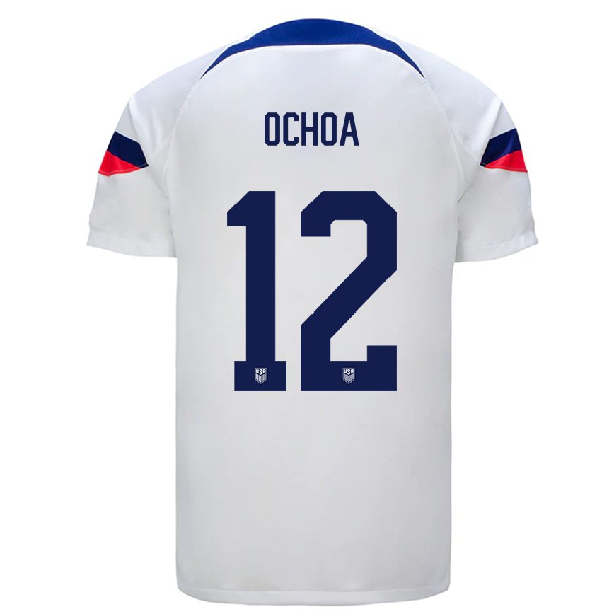 Hombre Camiseta Estados Unidos Emmanuel Ochoa #12 Blanco 1ª Equipación 22-24 México