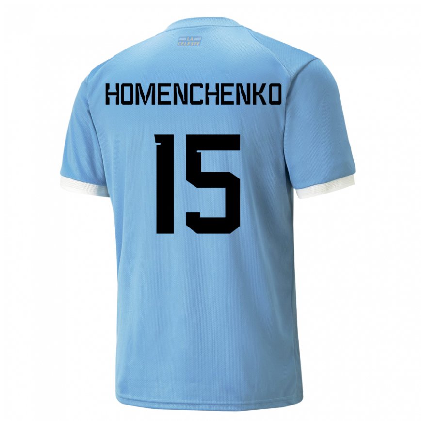 Hombre Camiseta Uruguay Santiago Homenchenko #15 Azul 1ª Equipación 22-24 México
