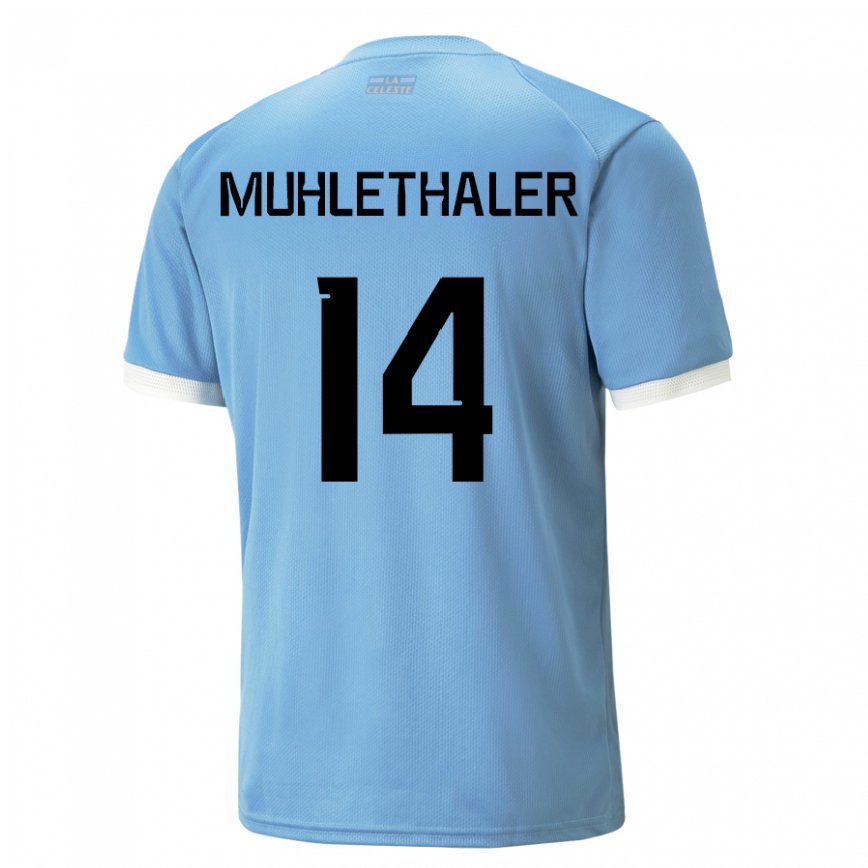 Hombre Camiseta Uruguay Stiven Muhlethaler #14 Azul 1ª Equipación 22-24 México