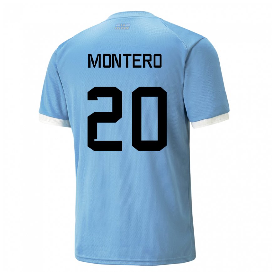Hombre Camiseta Uruguay Alfonso Montero #20 Azul 1ª Equipación 22-24 México