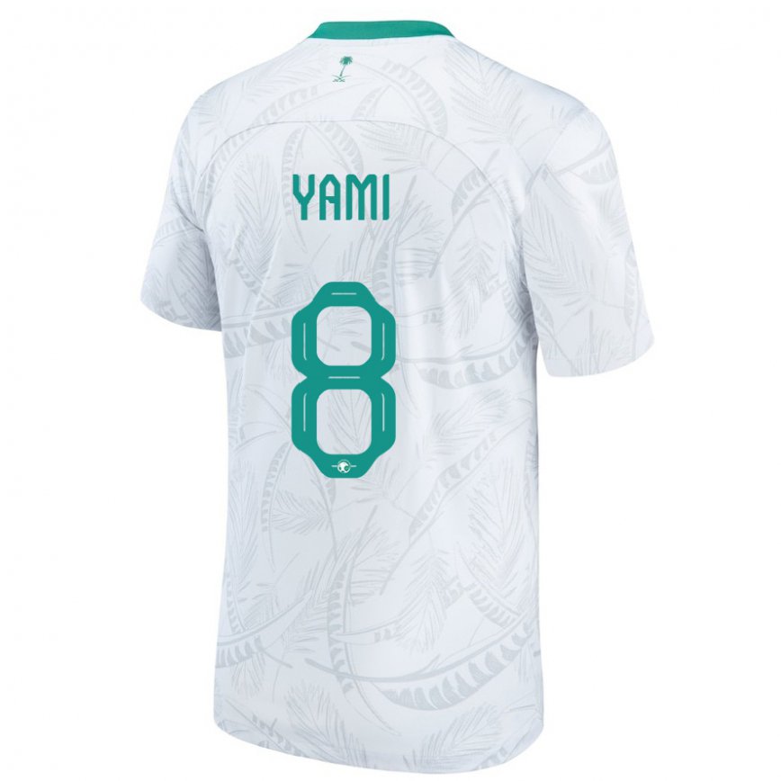 Hombre Camiseta Arabia Saudita Riyadh Yami #8 Blanco 1ª Equipación 22-24 México