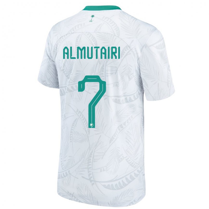 Hombre Camiseta Arabia Saudita Nawaf Almutairi #7 Blanco 1ª Equipación 22-24 México