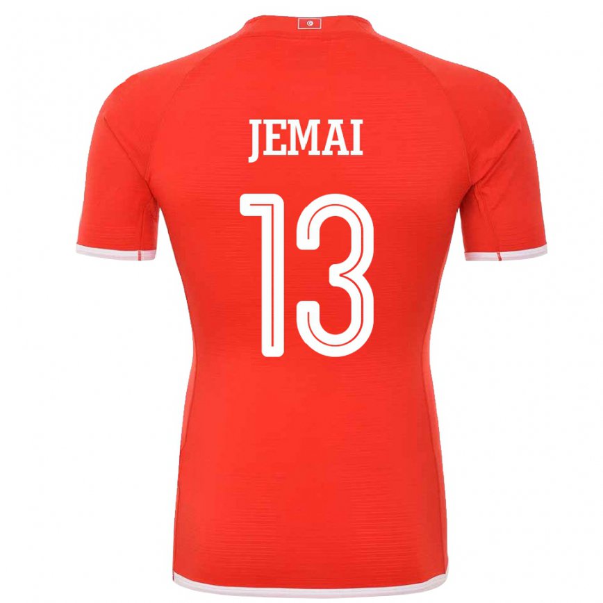 Hombre Camiseta Túnez Yasmine Jemai #13 Rojo 1ª Equipación 22-24 México