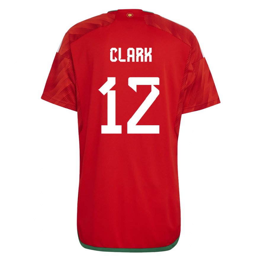 Hombre Camiseta Gales Olivia Clark #12 Rojo 1ª Equipación 22-24 México