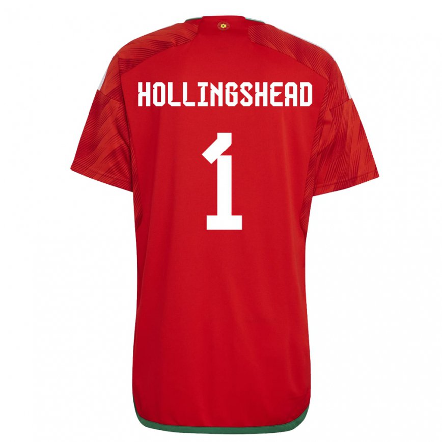 Hombre Camiseta Gales Ronnie Hollingshead #1 Rojo 1ª Equipación 22-24 México