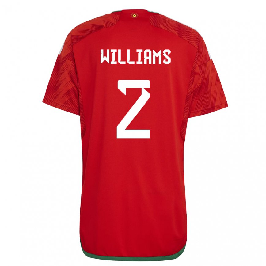 Hombre Camiseta Gales Morgan Williams #2 Rojo 1ª Equipación 22-24 México
