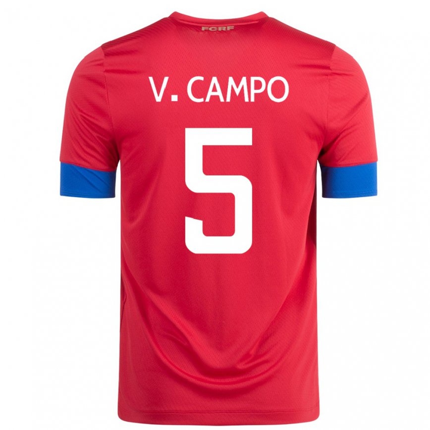 Hombre Camiseta Costa Rica Valeria Del Campo #5 Rojo 1ª Equipación 22-24 México