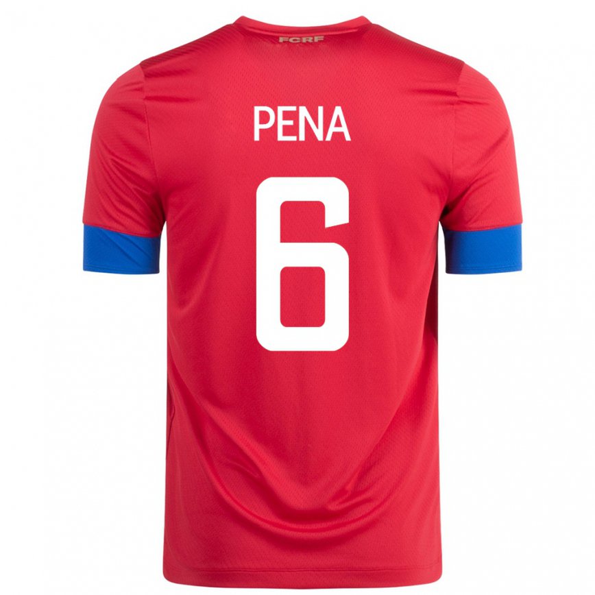 Hombre Camiseta Costa Rica Ricardo Pena #6 Rojo 1ª Equipación 22-24 México