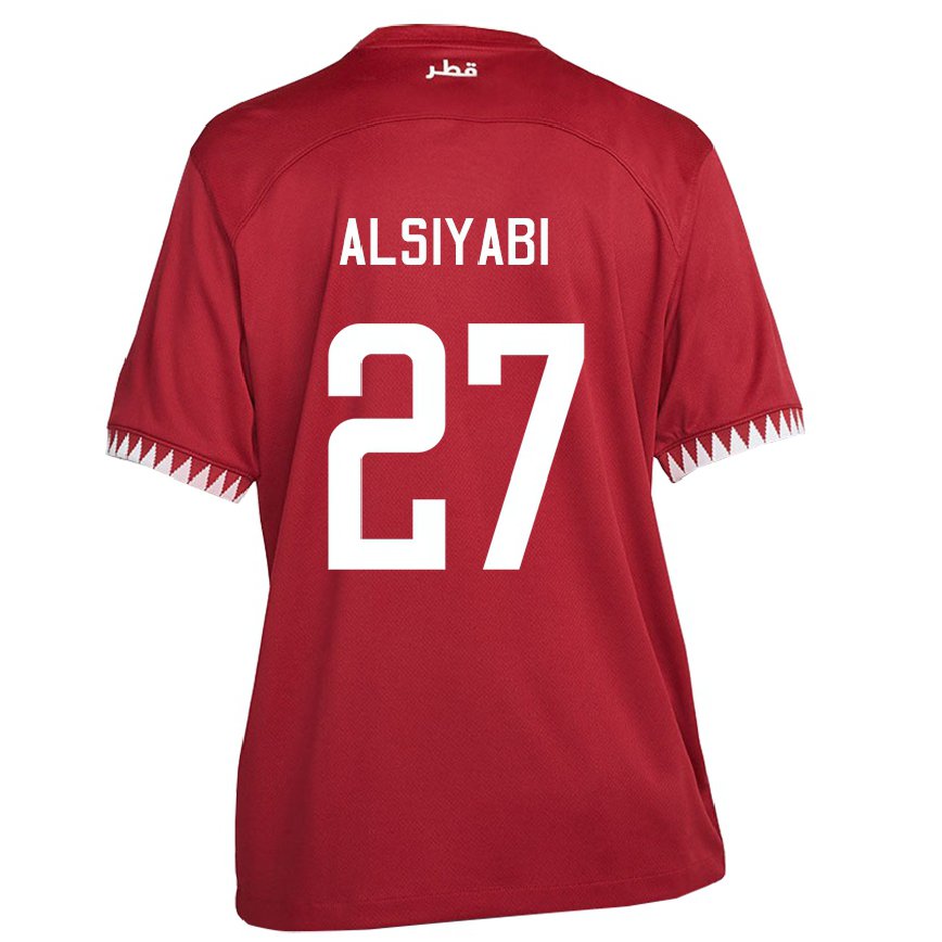 Hombre Camiseta Catar Nasra Alsiyabi #27 Granate 1ª Equipación 22-24 México