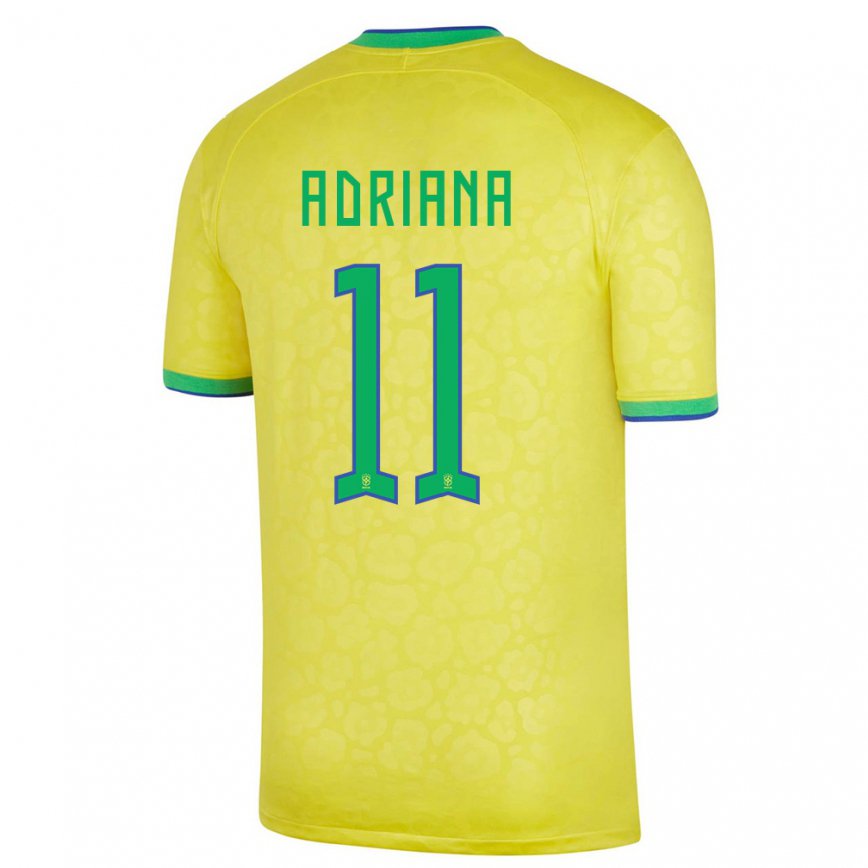 Hombre Camiseta Brasil Adriana #11 Amarillo 1ª Equipación 22-24 México
