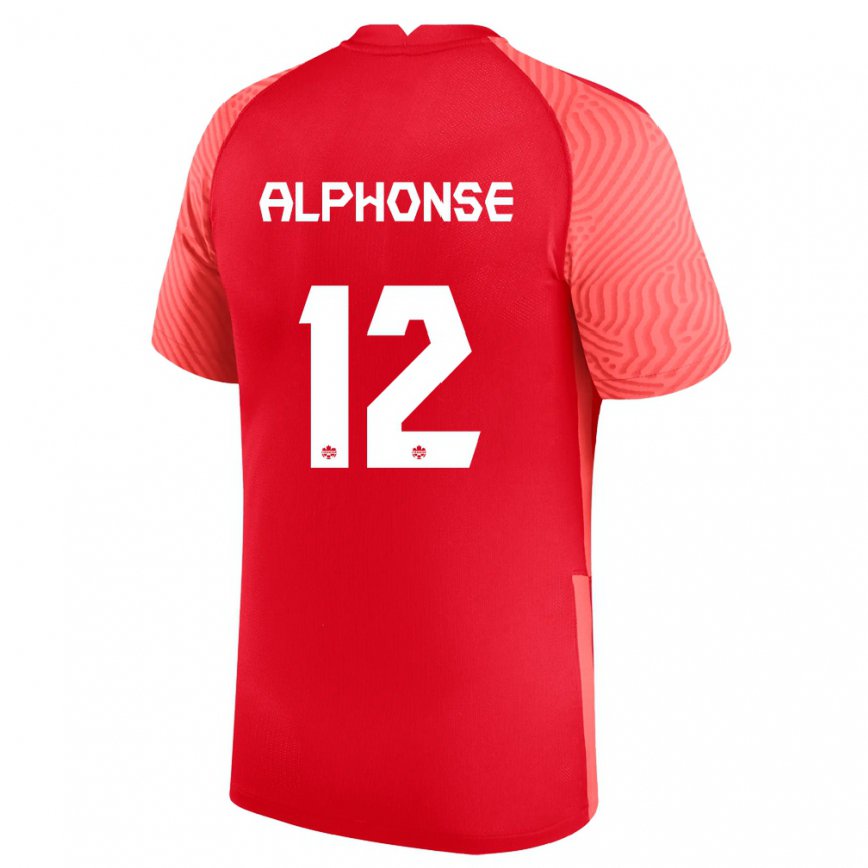 Hombre Camiseta Canadá Jefferson Alphonse #12 Rojo 1ª Equipación 22-24 México