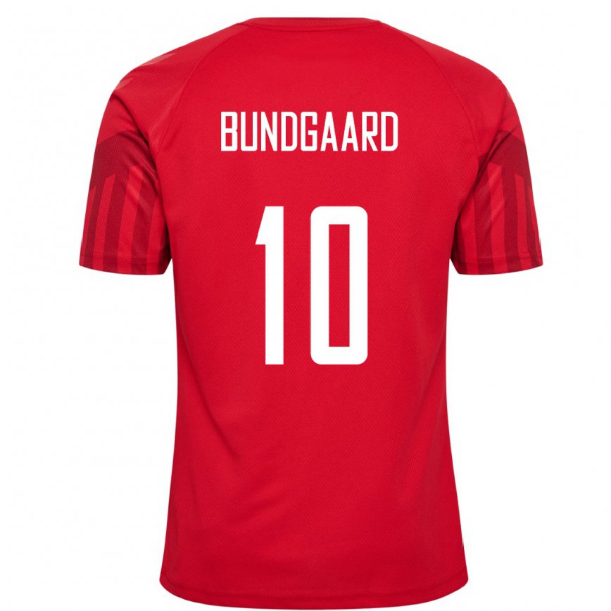 Hombre Camiseta Dinamarca Filip Bundgaard #10 Rojo 1ª Equipación 22-24 México
