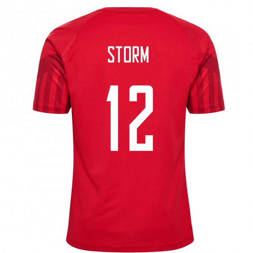 Hombre Camiseta Dinamarca Tobias Storm #12 Rojo 1ª Equipación 22-24 México