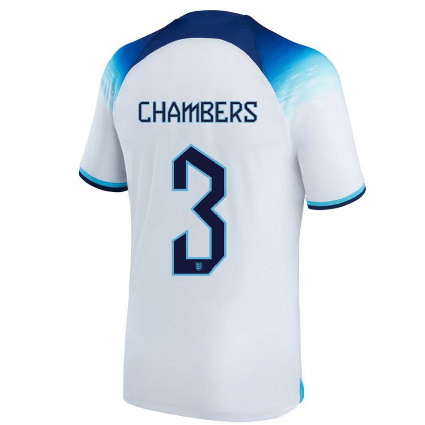 Hombre Camiseta Inglaterra Luke Chambers #3 Blanco Azul 1ª Equipación 22-24 México