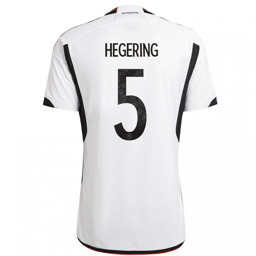 Hombre Camiseta Alemania Marina Hegering #5 Blanco Negro 1ª Equipación 22-24 México