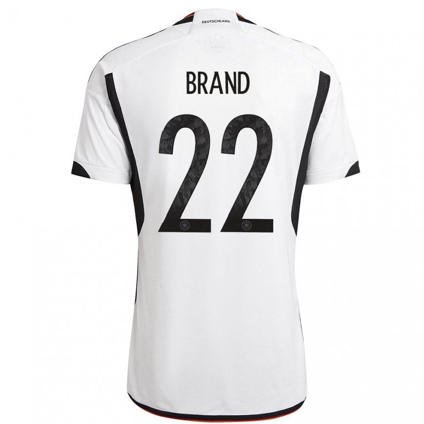 Hombre Camiseta Alemania Jule Brand #22 Blanco Negro 1ª Equipación 22-24 México