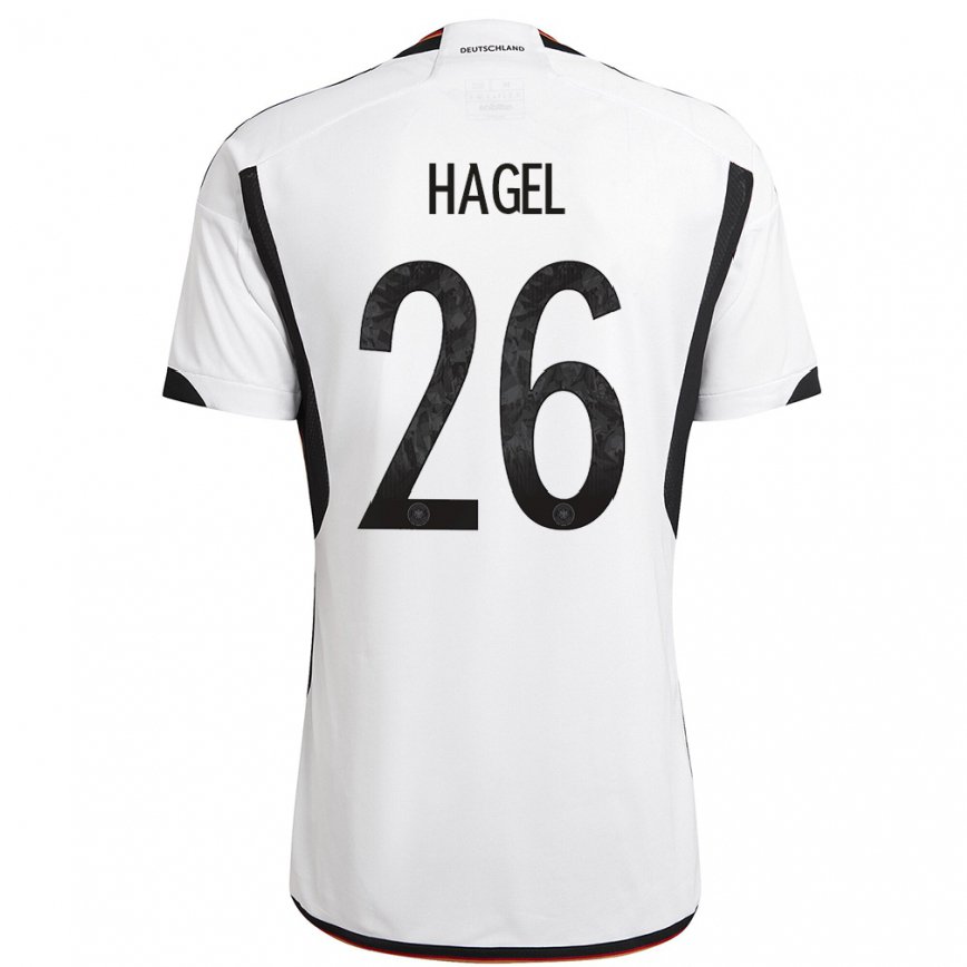 Hombre Camiseta Alemania Chantal Hagel #26 Blanco Negro 1ª Equipación 22-24 México