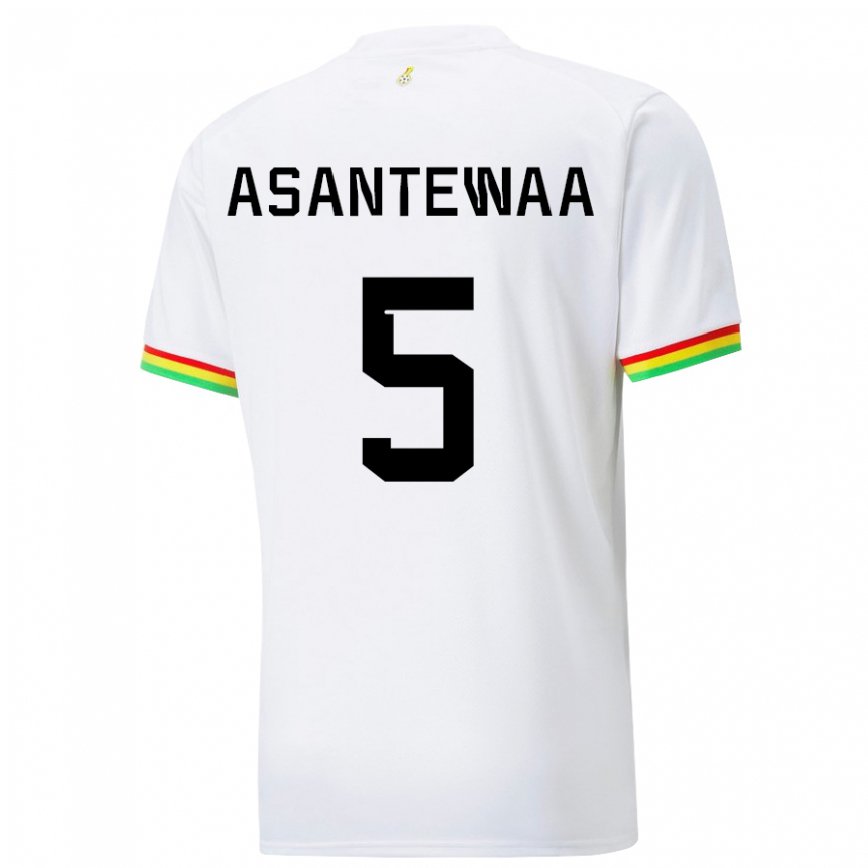 Hombre Camiseta Ghana Grace Asantewaa #5 Blanco 1ª Equipación 22-24 México