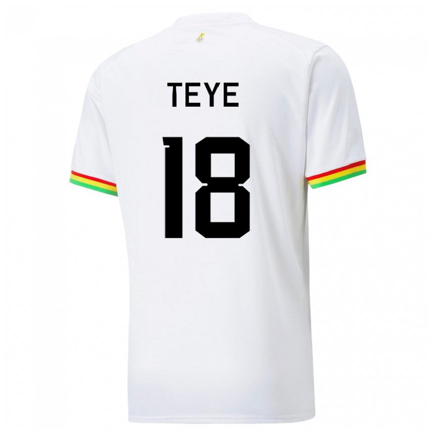 Hombre Camiseta Ghana Suzzy Teye #18 Blanco 1ª Equipación 22-24 México