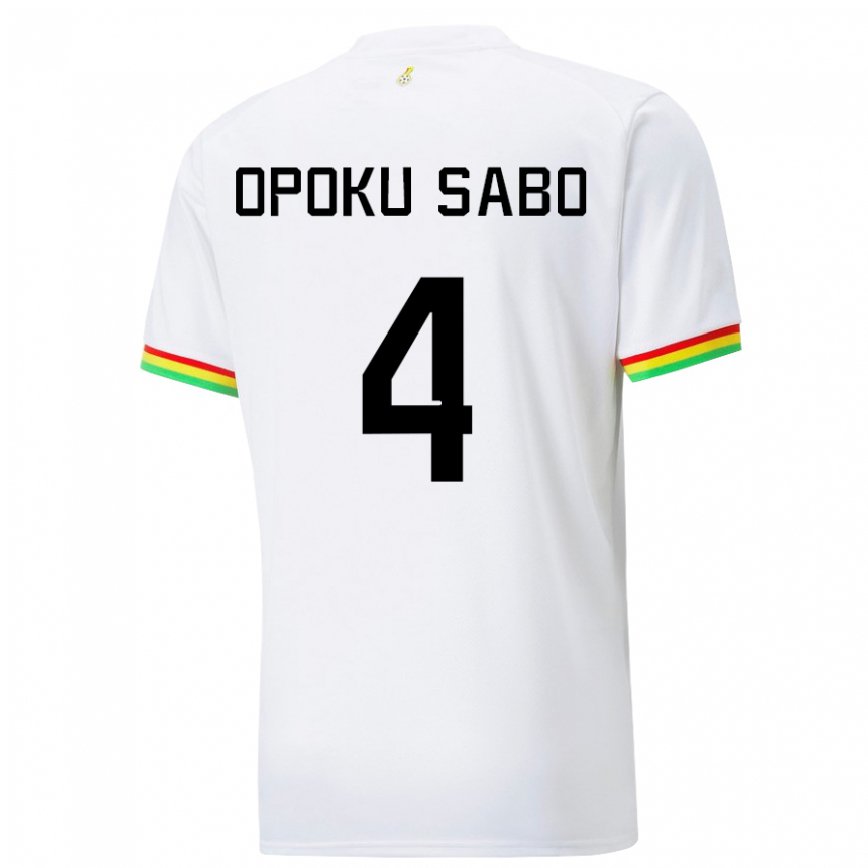 Hombre Camiseta Ghana Alex Opoku Sabo #4 Blanco 1ª Equipación 22-24 México